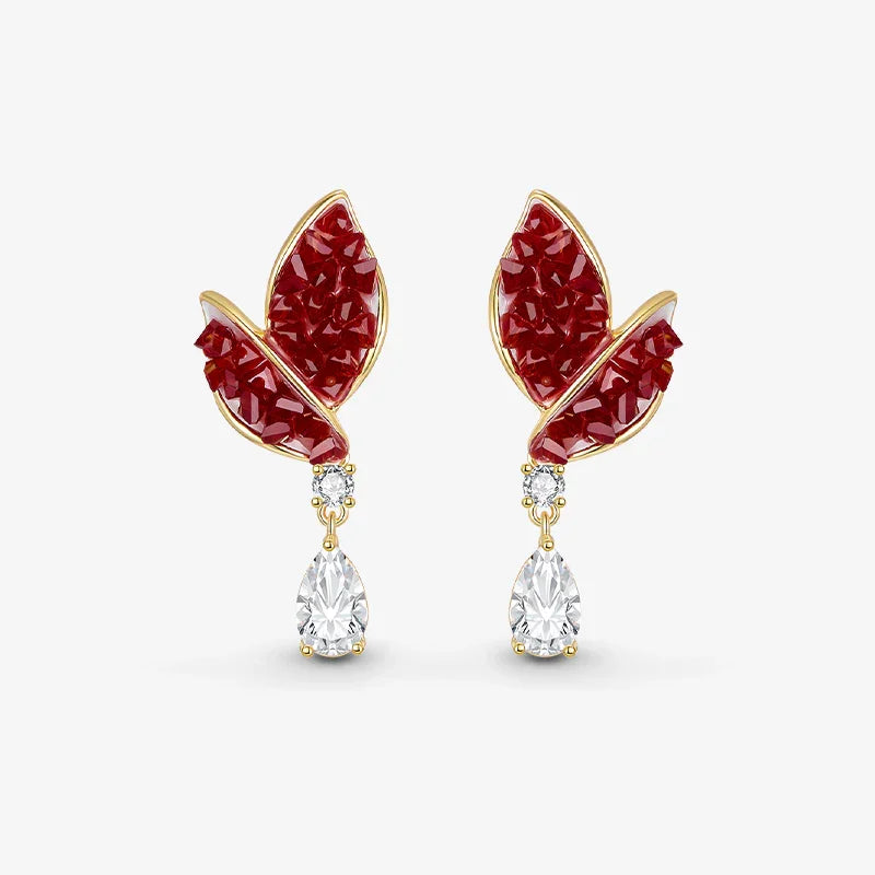 Crimson Butterfly Earrings — product and styling view 1