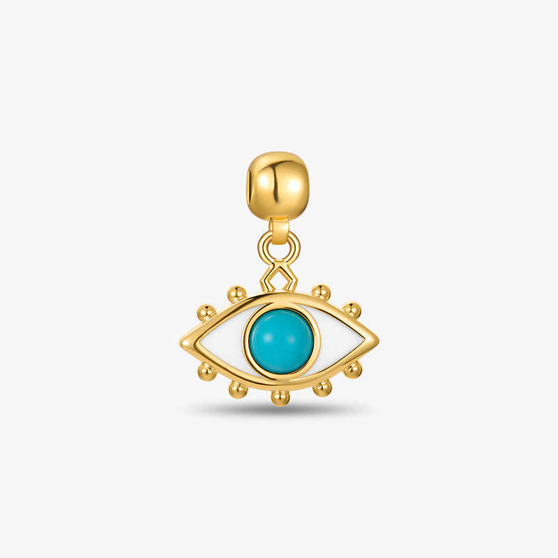 Turquoise Evil Eye Protection Charm — product and styling view 1
