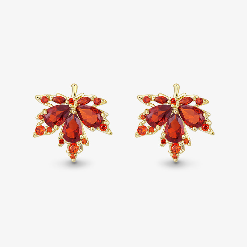 Dainty Maple Leaf Studs — product and styling view 11