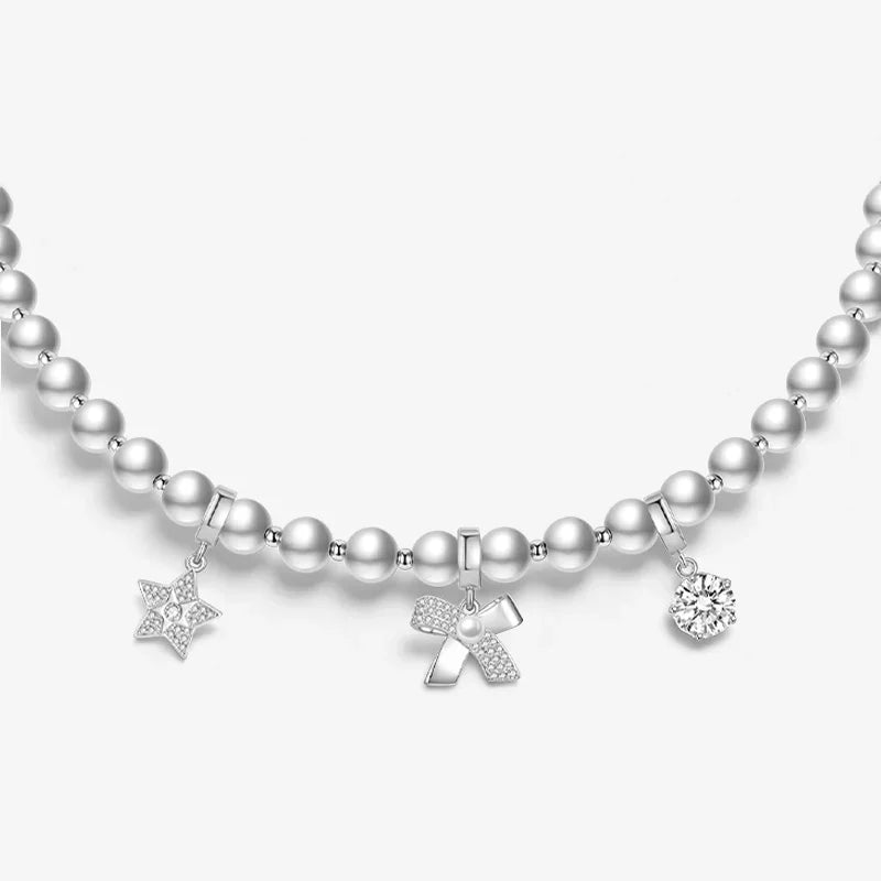 Starlight Snow Night Christmas Necklace — product and styling view 1