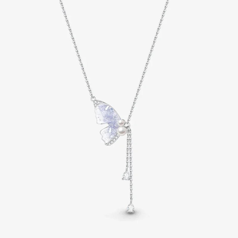 Ice Crystal Butterfly Necklace — product and styling view 1