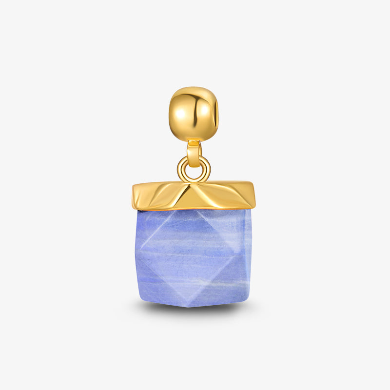 Blue Lace Agate Charm — product and styling view 1