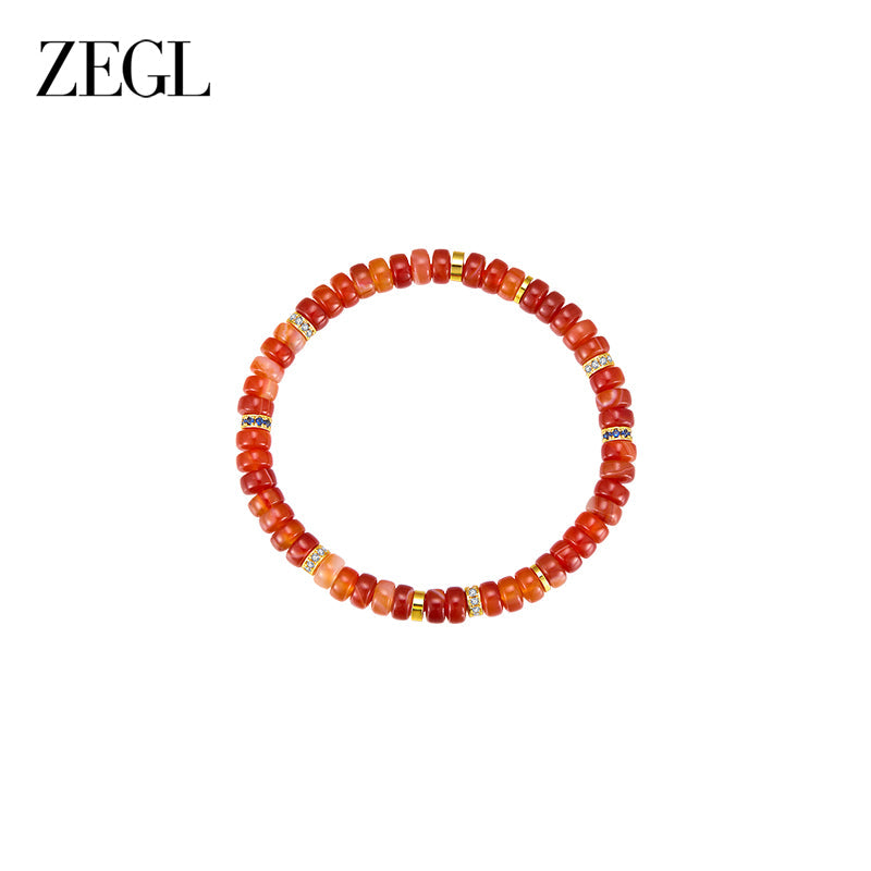 ZEGL Crystal Bead Bracelet — product and styling view 2