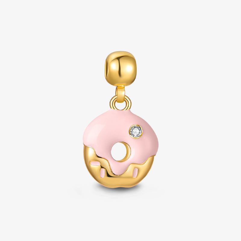 Pink Glazed Donut Charm — product and styling view 1