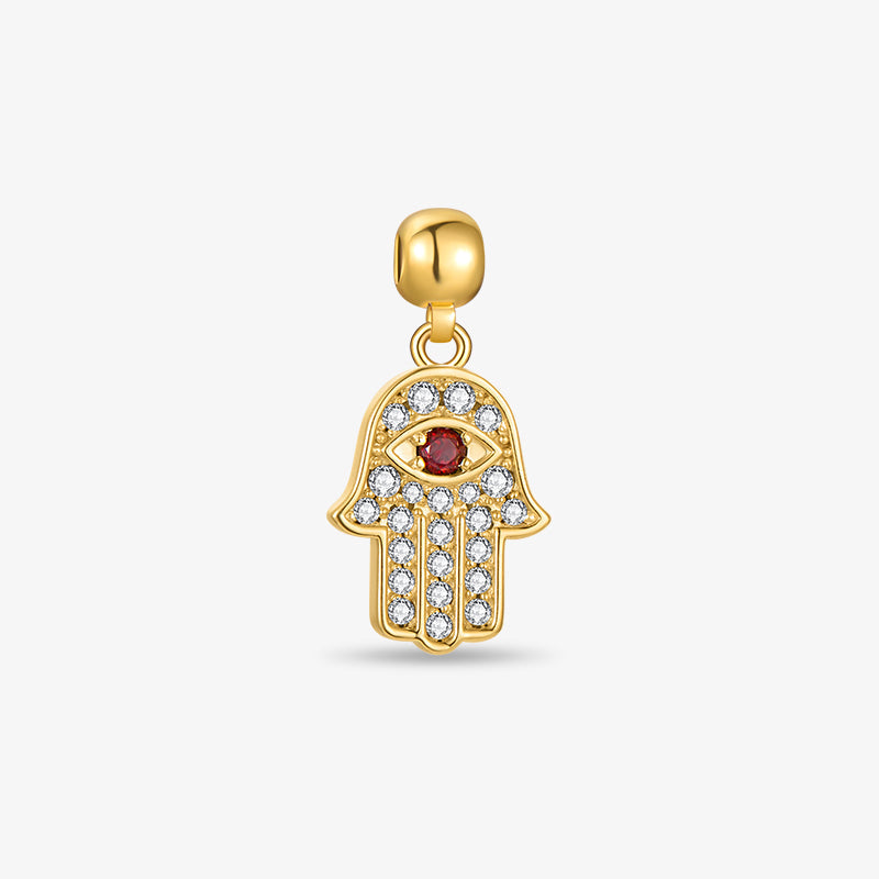 Pavé Crystal Hamsa Hand Charm — product and styling view 1