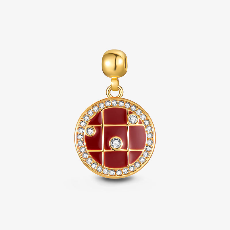 Retro Crimson Tile Charm — product and styling view 1