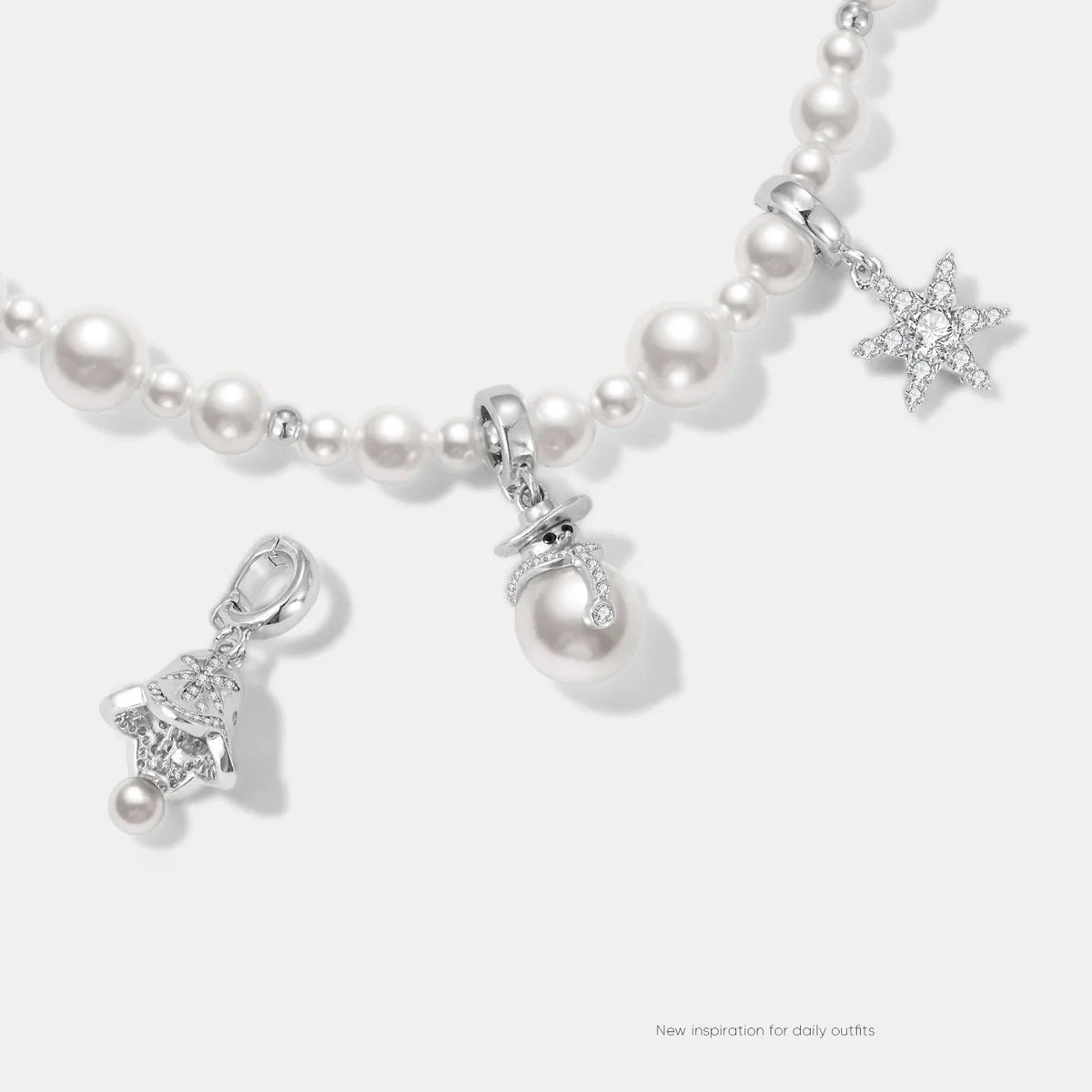 Starlight Snow Night Christmas Necklace — product and styling view 8