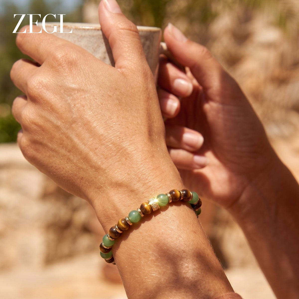 ZEGL Crystal Bead Bracelet — product and styling view 9