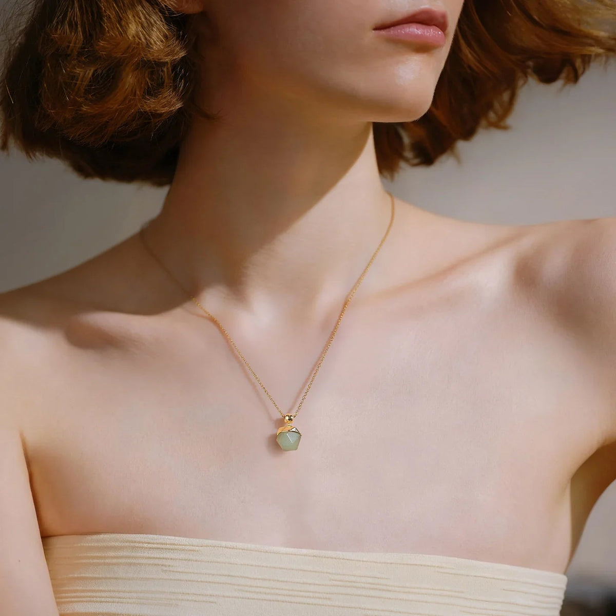 Green Aventurine Acorn Charm — product and styling view 2