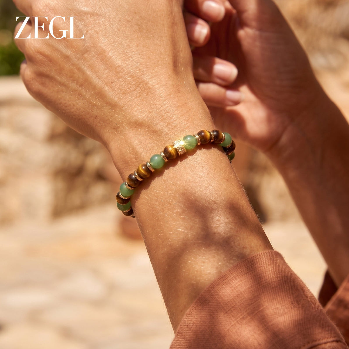 ZEGL Crystal Bead Bracelet — product and styling view 10