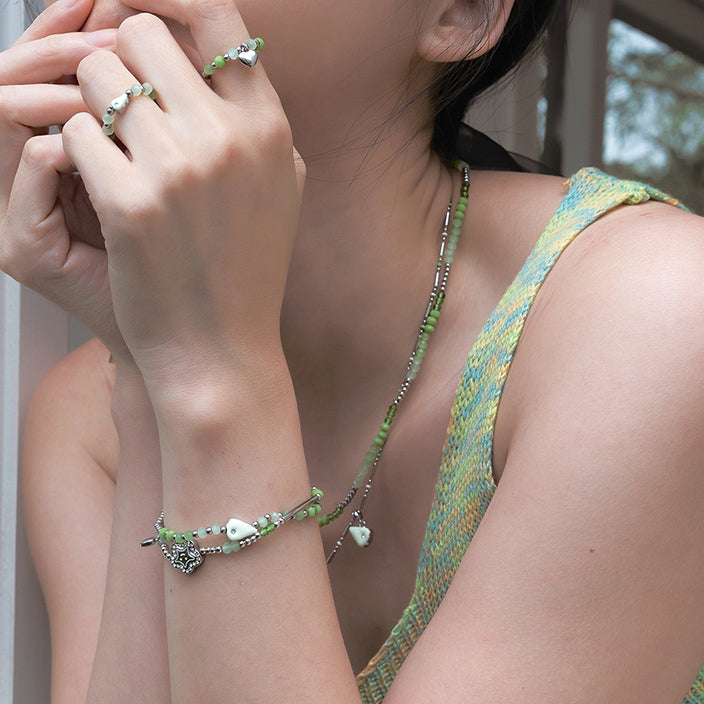 Pastel Bloom Charm Necklace — product and styling view 3