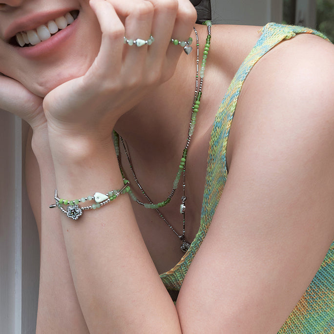 Pastel Bloom Charm Necklace — product and styling view 4