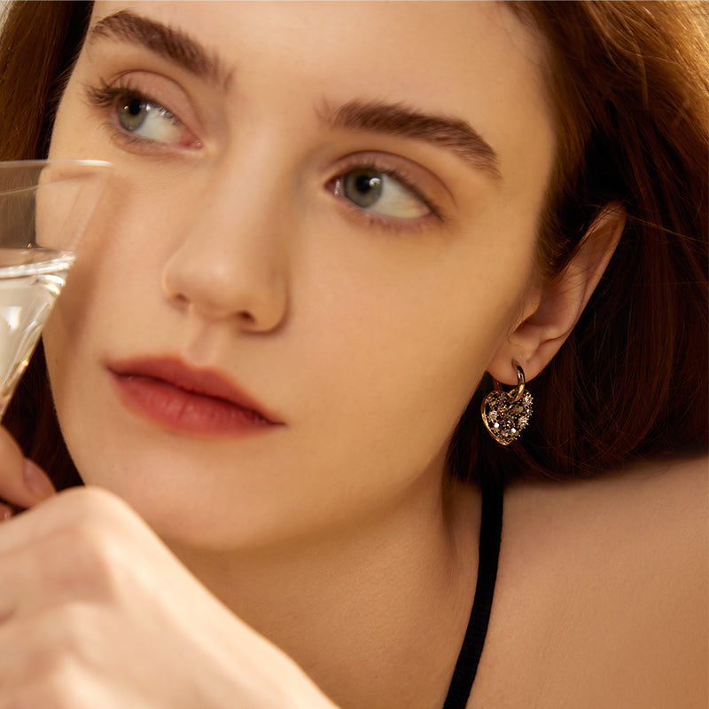 Minimalist Heart Earrings — product and styling view 7