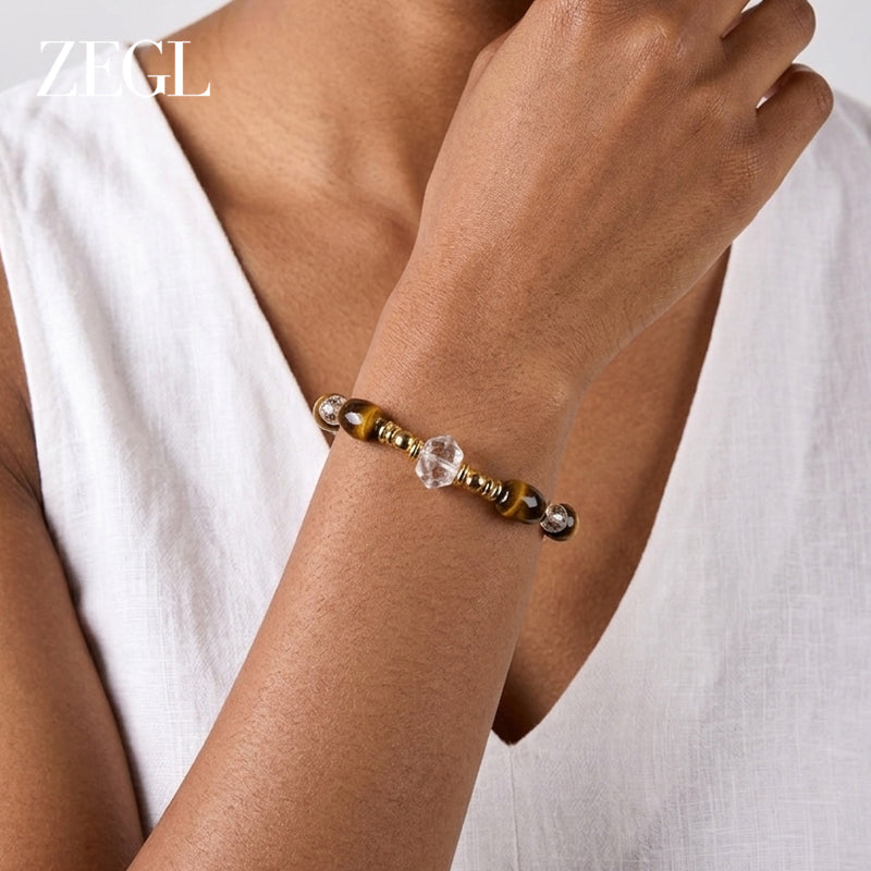 ZEGL Crystal Bead Bracelet — product and styling view 12