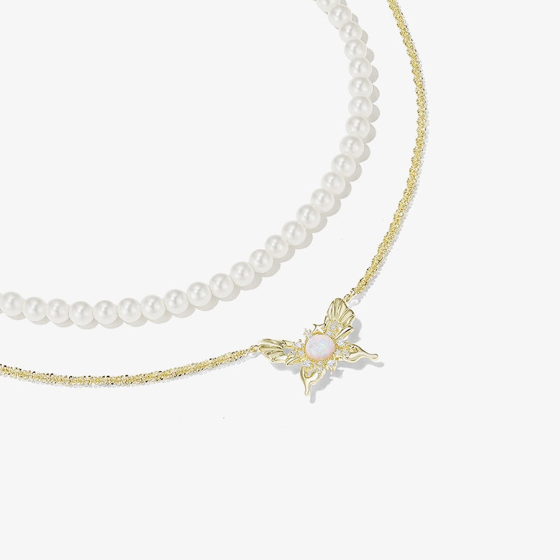 Pearl Sunburst Necklace — product and styling view 1
