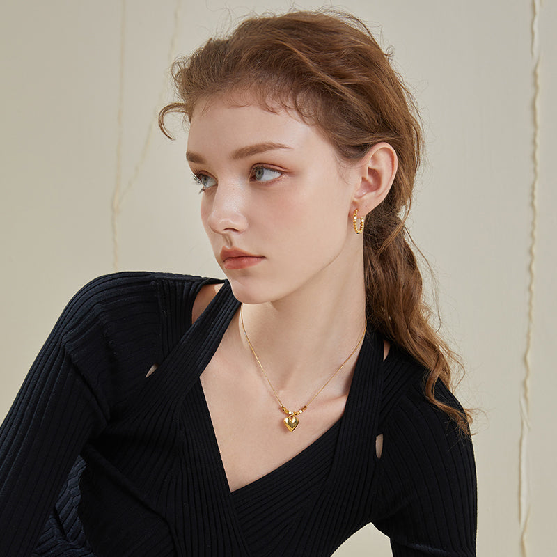 Golden Cube Earrings — product and styling view 4
