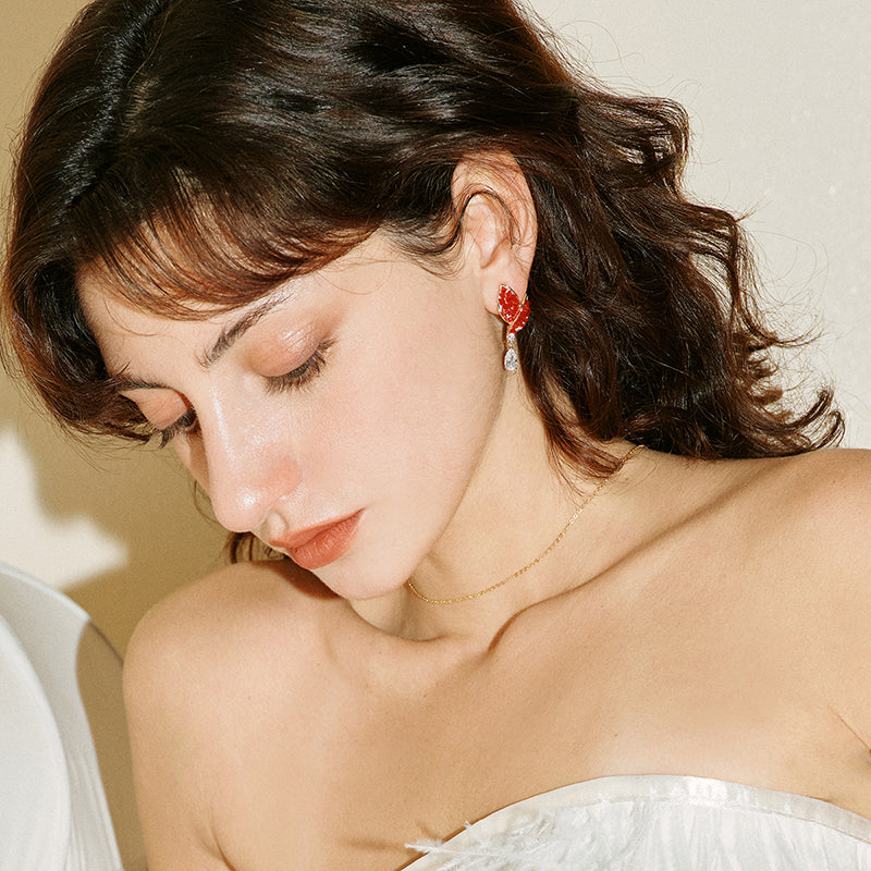 Crimson Butterfly Earrings — product and styling view 7