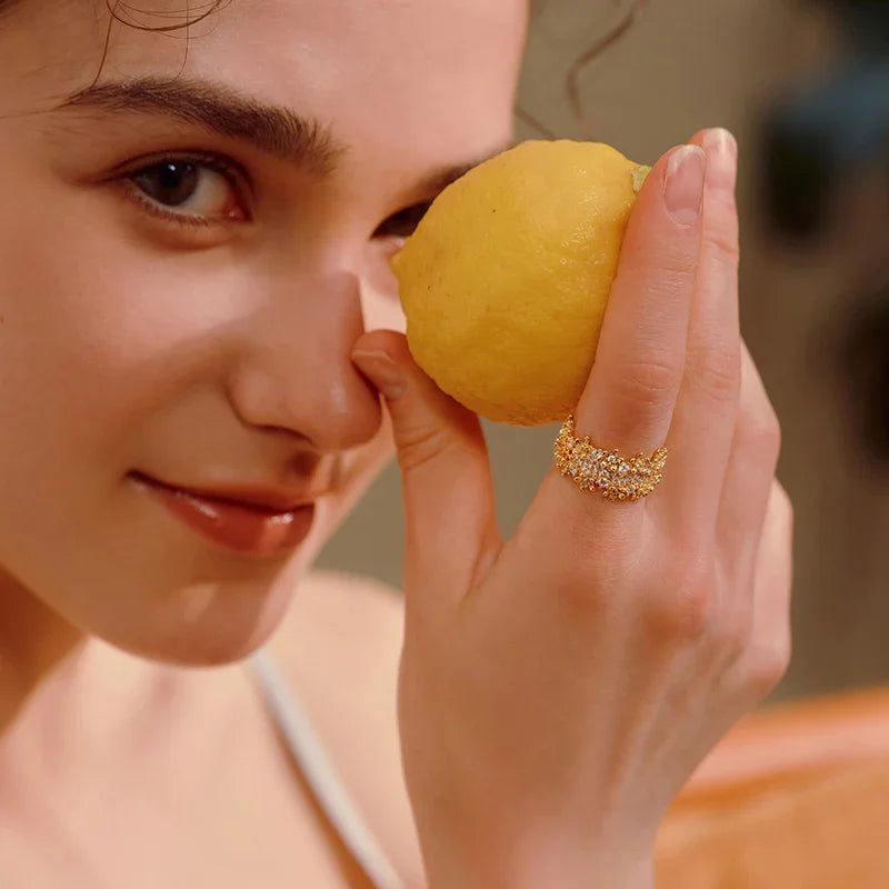 Gilded Floral Ring — product and styling view 5