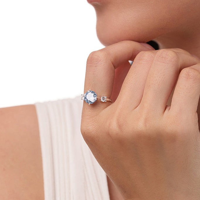 Adjustable Colored Zircon Ring — product and styling view 3