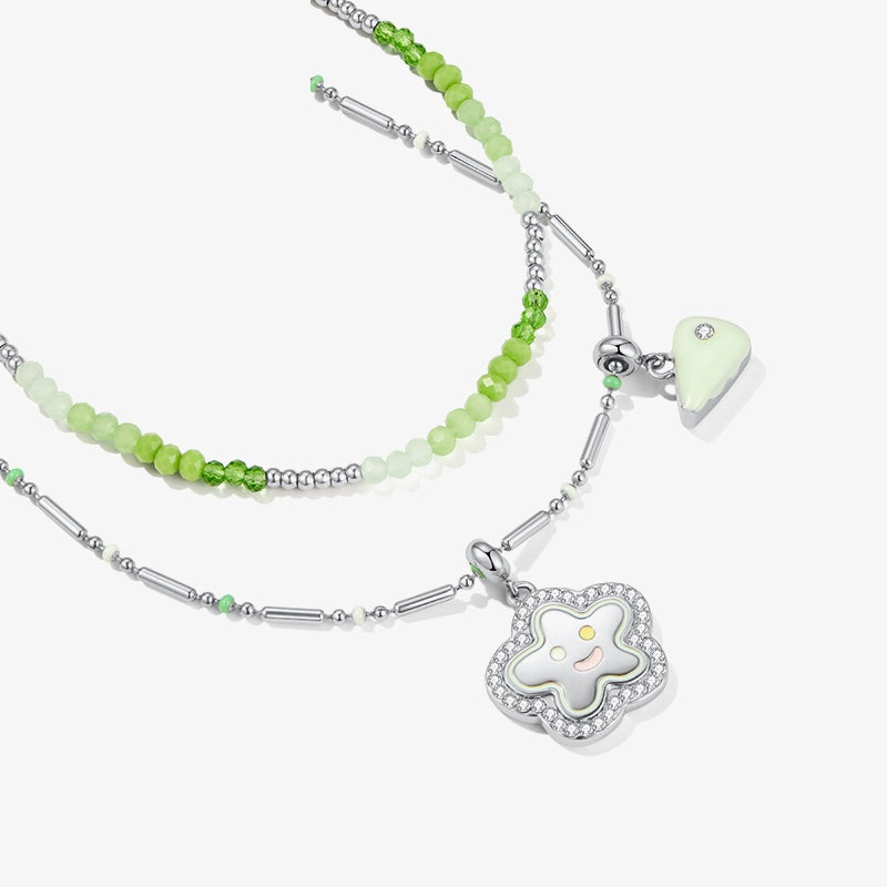 Pastel Bloom Charm Necklace — product and styling view 9
