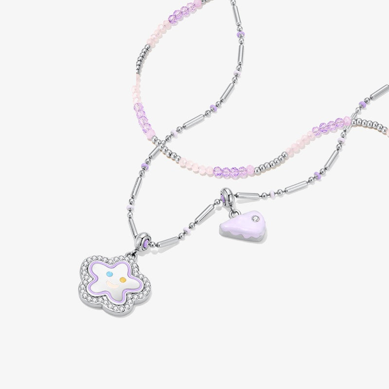 Pastel Bloom Charm Necklace — product and styling view 8