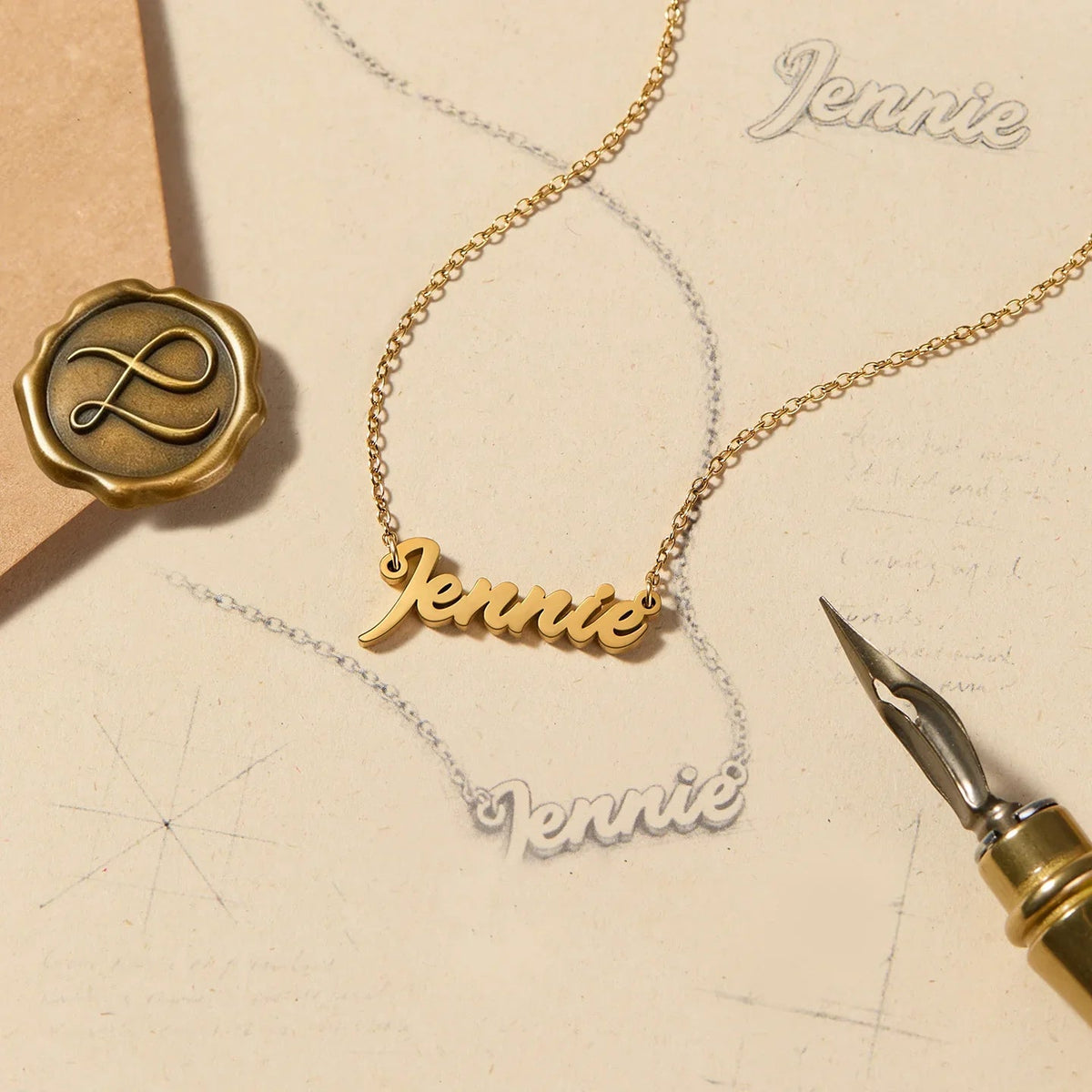 Personalized Name Necklace — product and styling view 3