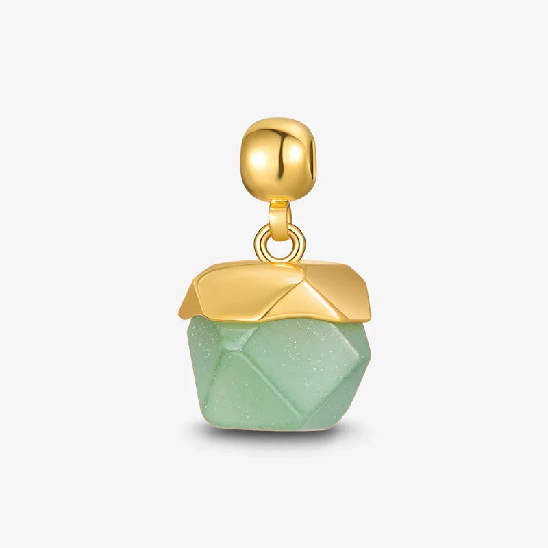 Green Aventurine Acorn Charm — product and styling view 1