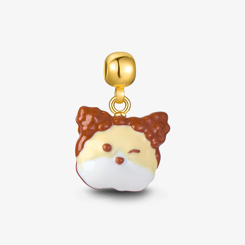 Caramel Orange Cat Charm — product and styling view 1