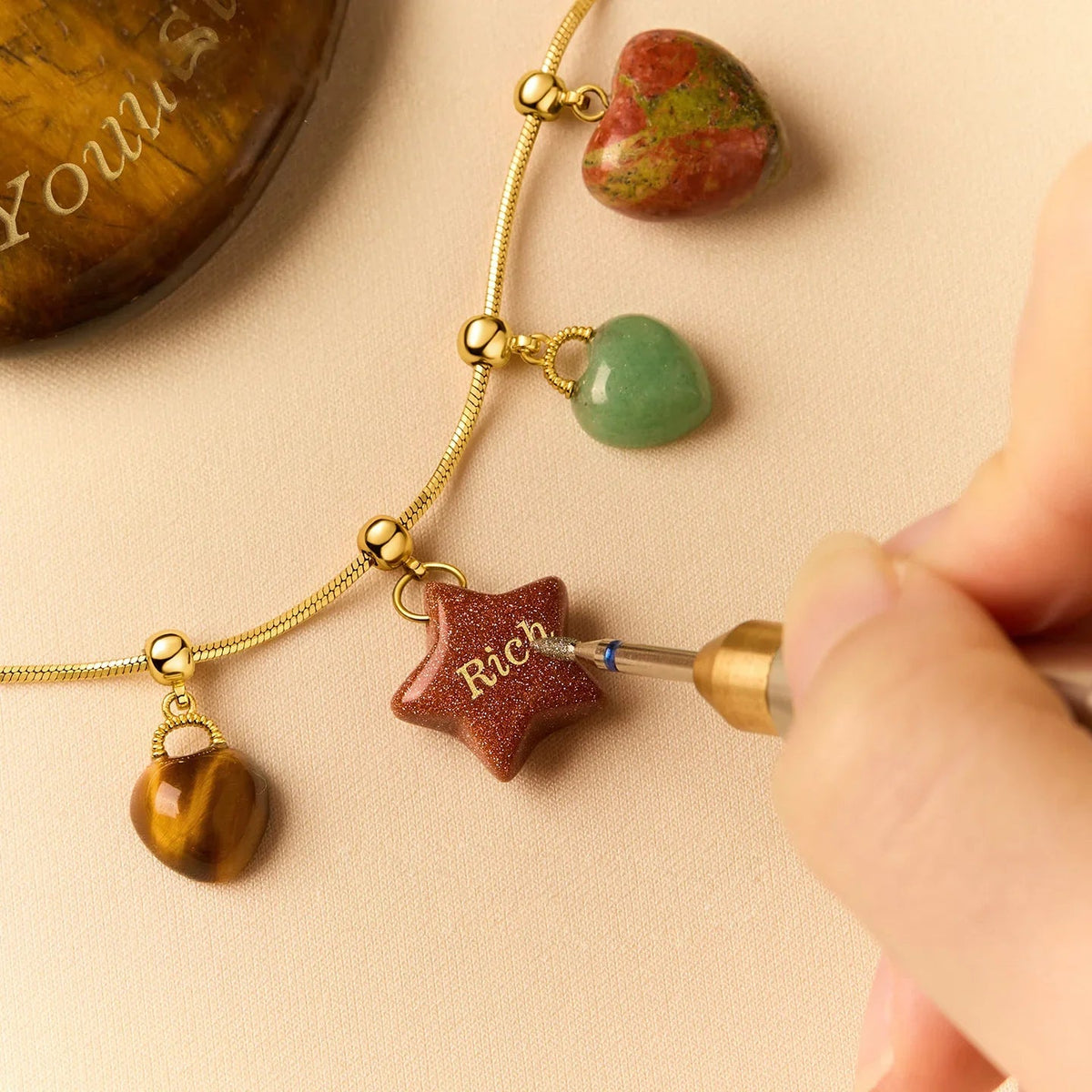 Personalized Meaningful Stone Charm — product and styling view 3