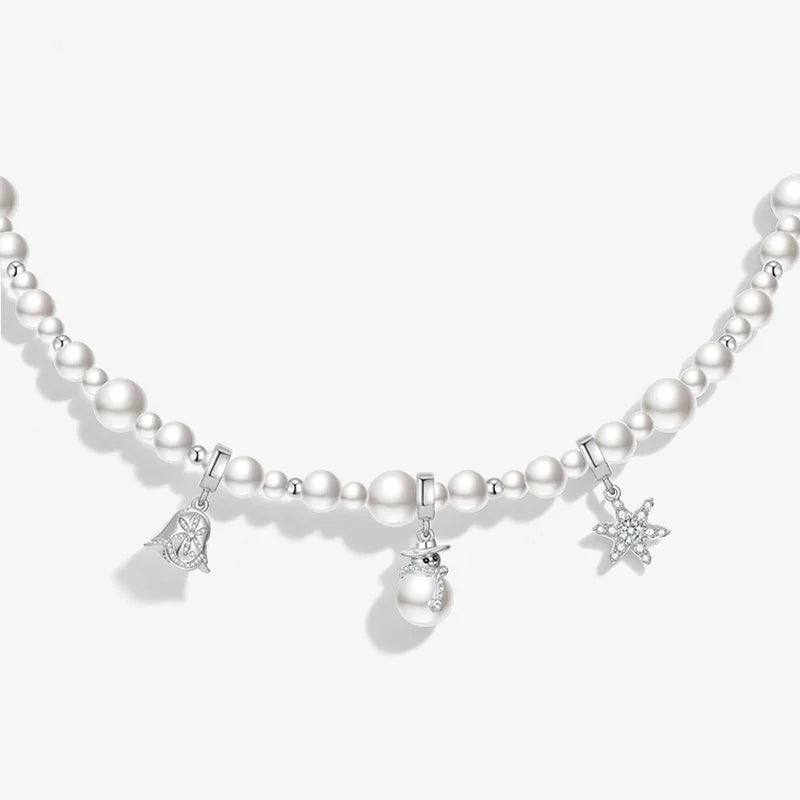Starlight Snow Night Christmas Necklace — product and styling view 10