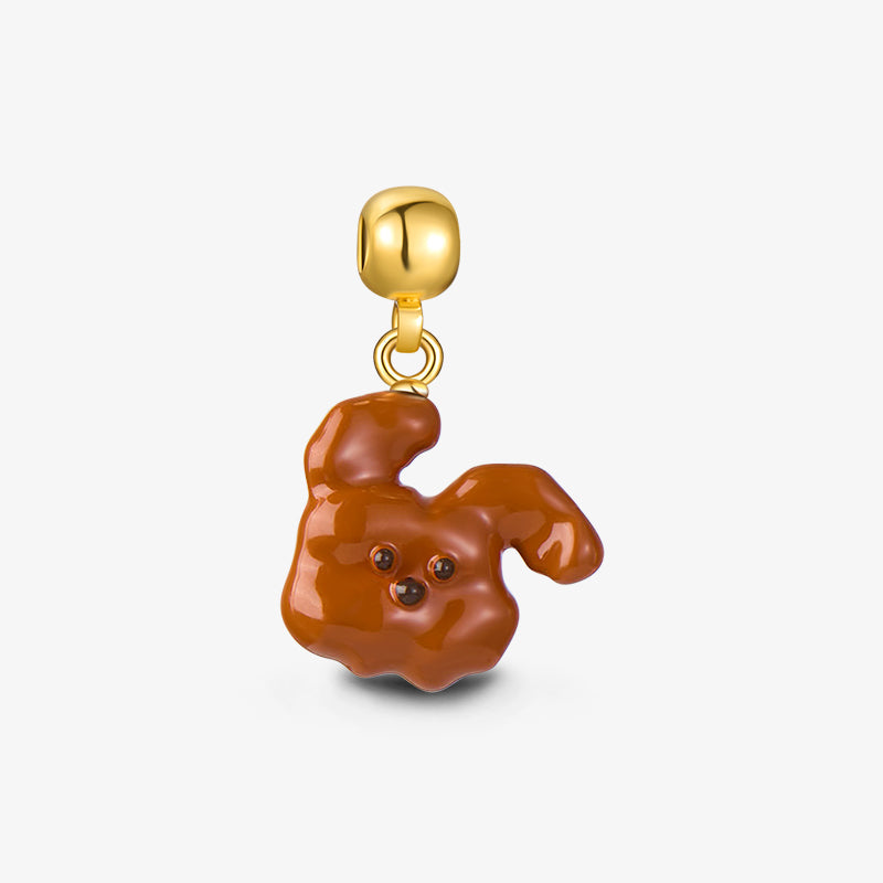 Caramel Teddy Dog Charm — product and styling view 1