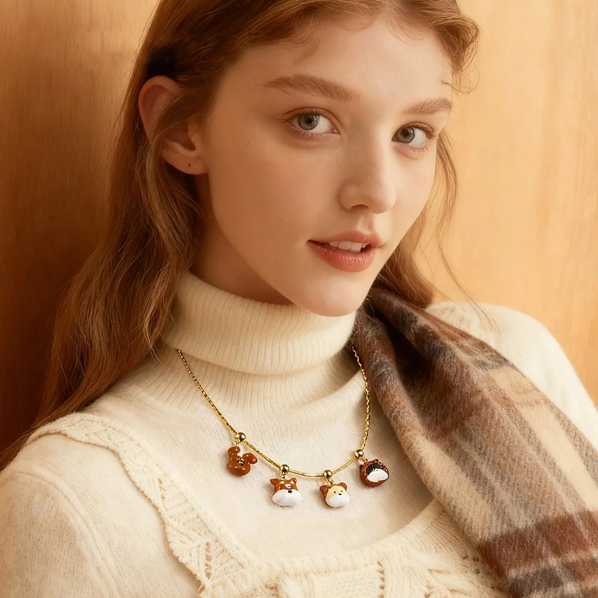 Caramel Orange Cat Charm — product and styling view 3