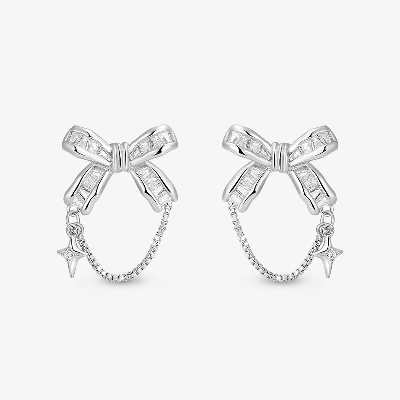 Dainty Bow Earrings — product and styling view 5