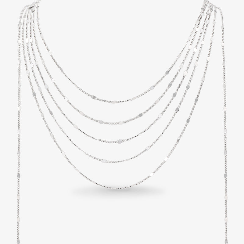 Sterling Silver Tassel Necklace — product and styling view 1
