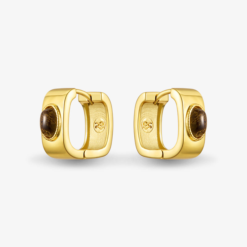 Dawn Gold Hoops — product and styling view 1