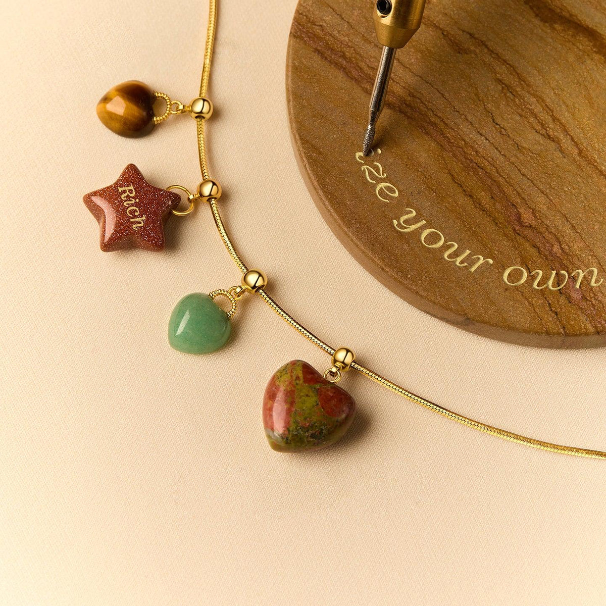 Personalized Meaningful Stone Charm — product and styling view 4