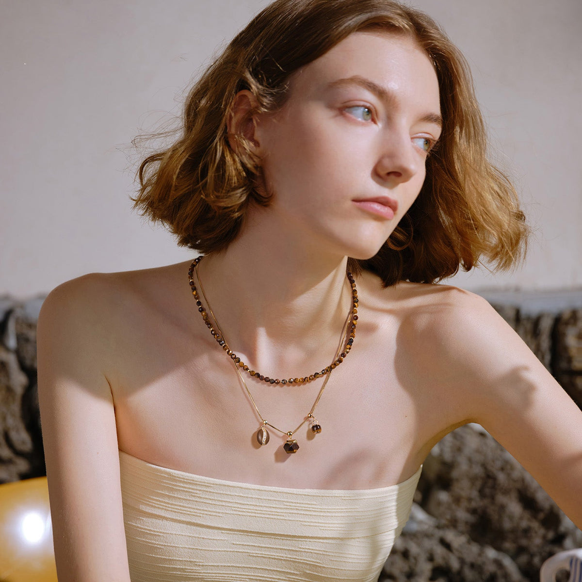 Tiger's Eye Charm — product and styling view 2
