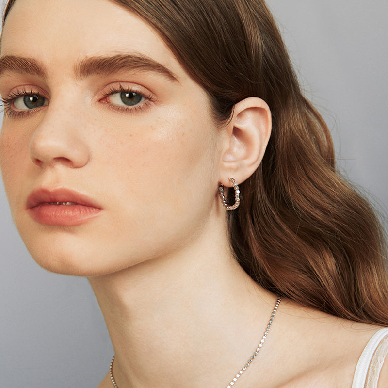 Golden Cube Earrings — product and styling view 7