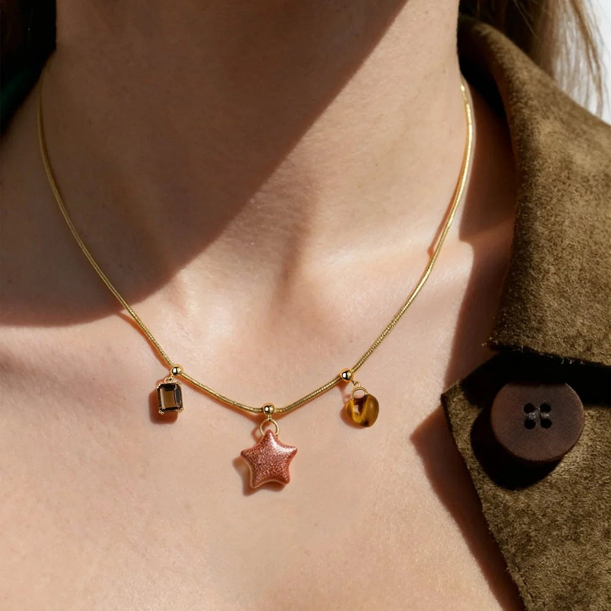 Personalized Meaningful Stone Charm — product and styling view 2