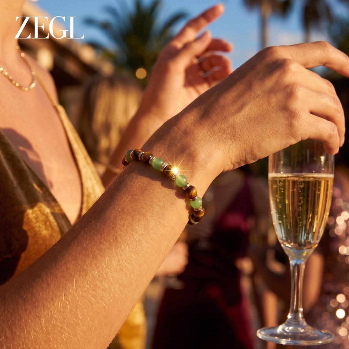 ZEGL Crystal Bead Bracelet — product and styling view 8