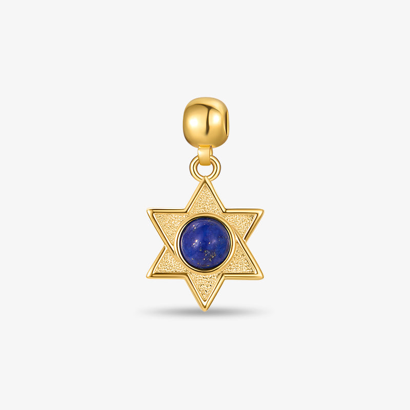 Lapis Blue Star of David Charm — product and styling view 1