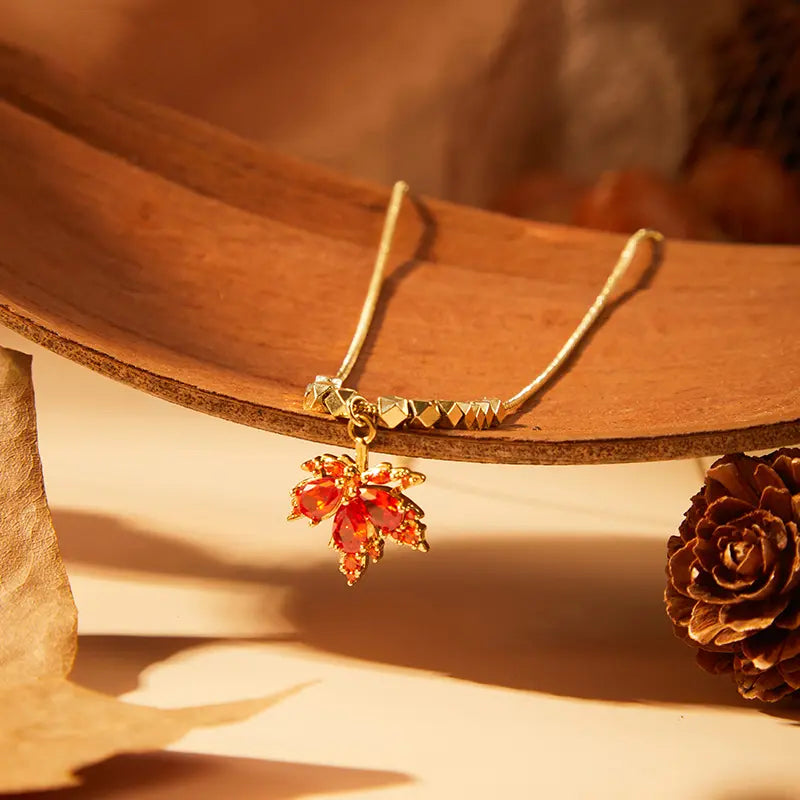 Crimson Maple Necklace — product and styling view 6