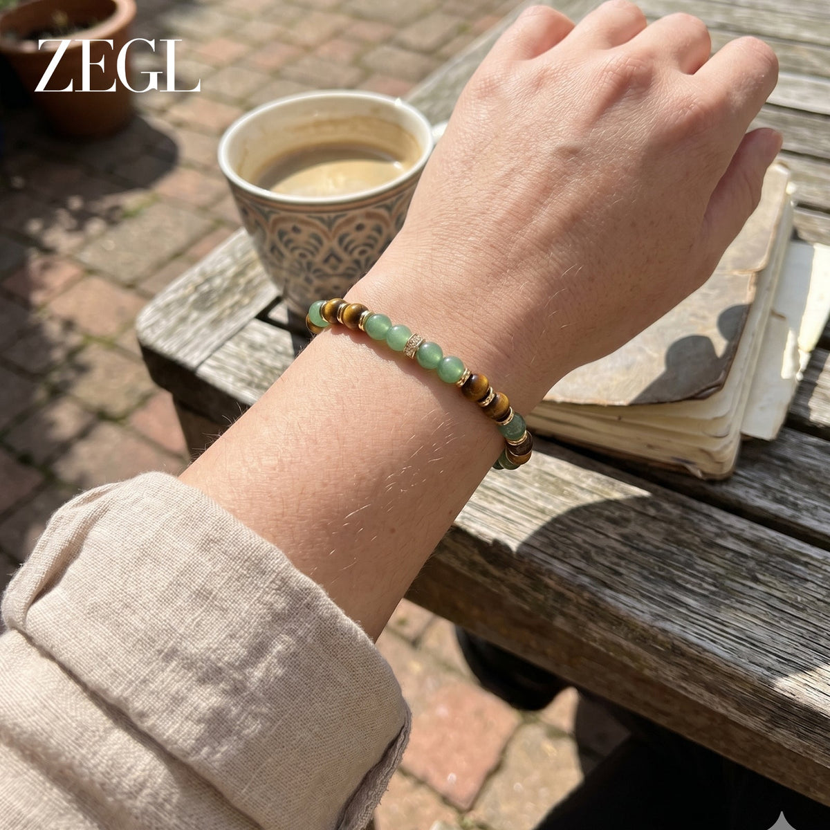 ZEGL Crystal Bead Bracelet — product and styling view 6