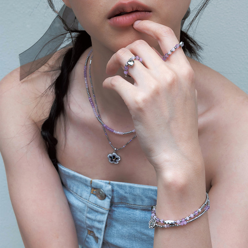 Pastel Bloom Charm Necklace — product and styling view 6