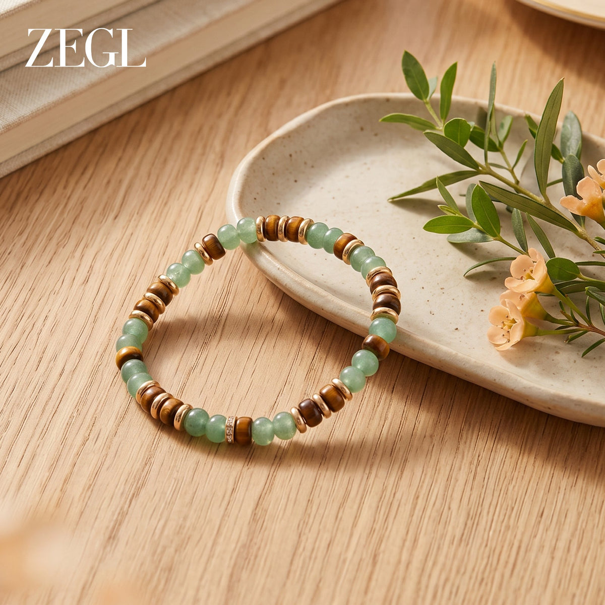 ZEGL Crystal Bead Bracelet — product and styling view 4