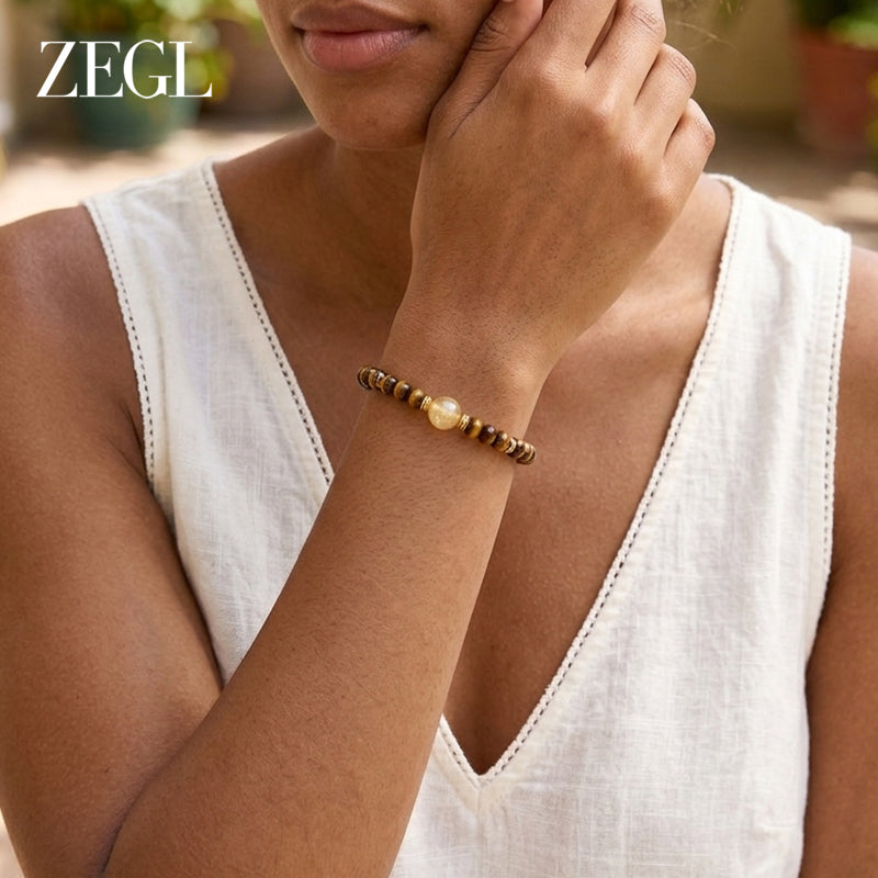 ZEGL Crystal Bead Bracelet — product and styling view 10