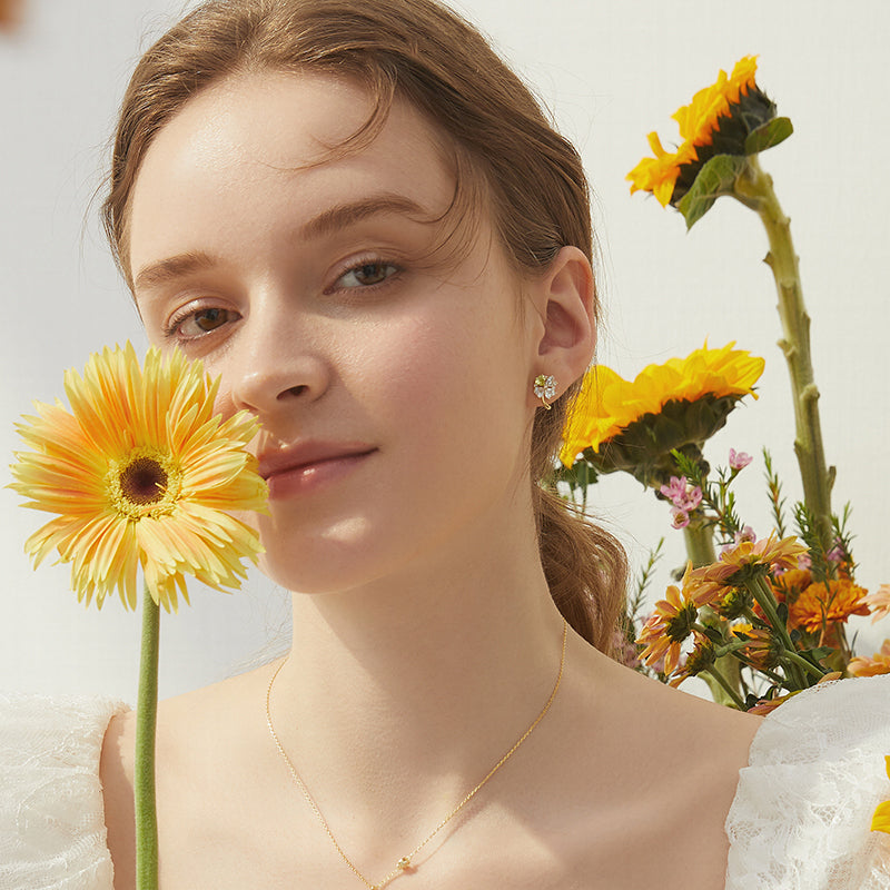 Heart Clover Earrings — product and styling view 3