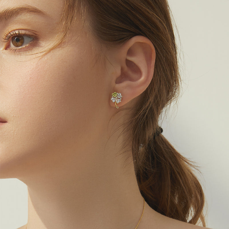 Heart Clover Earrings — product and styling view 2
