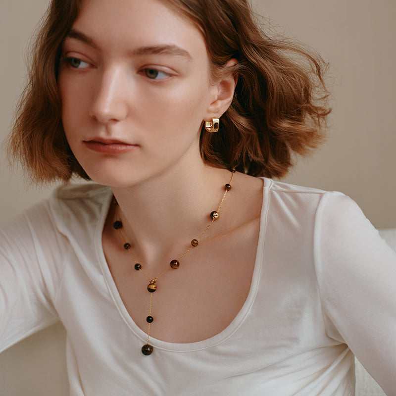Dawn Gold Hoops — product and styling view 5
