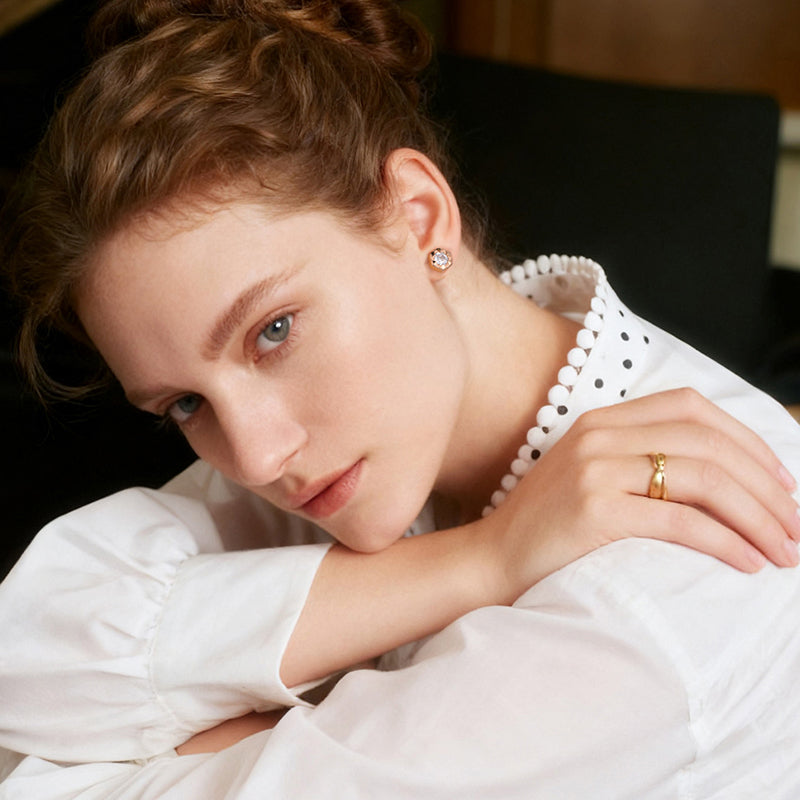 Sparkling Bee Studs — product and styling view 3